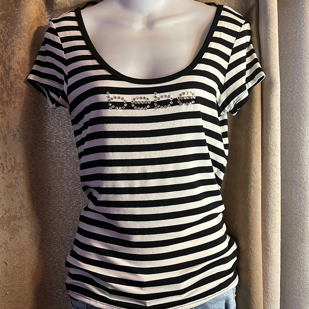 Black and white blouse